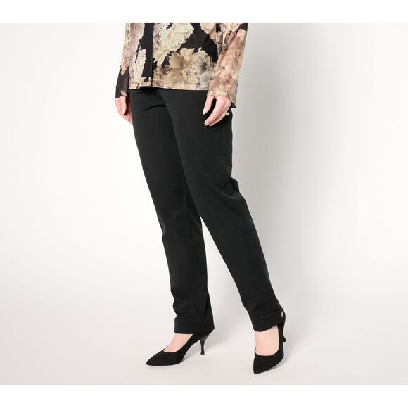 Isaac Mizrahi Live! Women's Plus Sz Pants 22 Regular Stretch Full Black A655465 - Picture 1 of 4